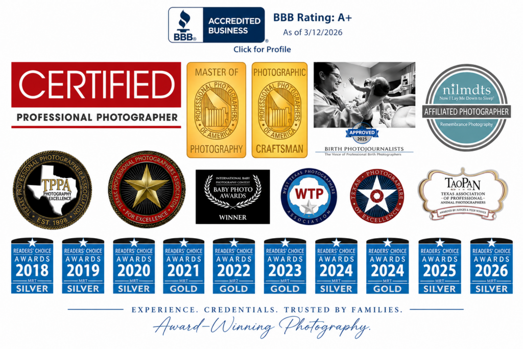 Kimberly Cowan Photography awards and professional credentials for an award-winning Midland Texas photographer.